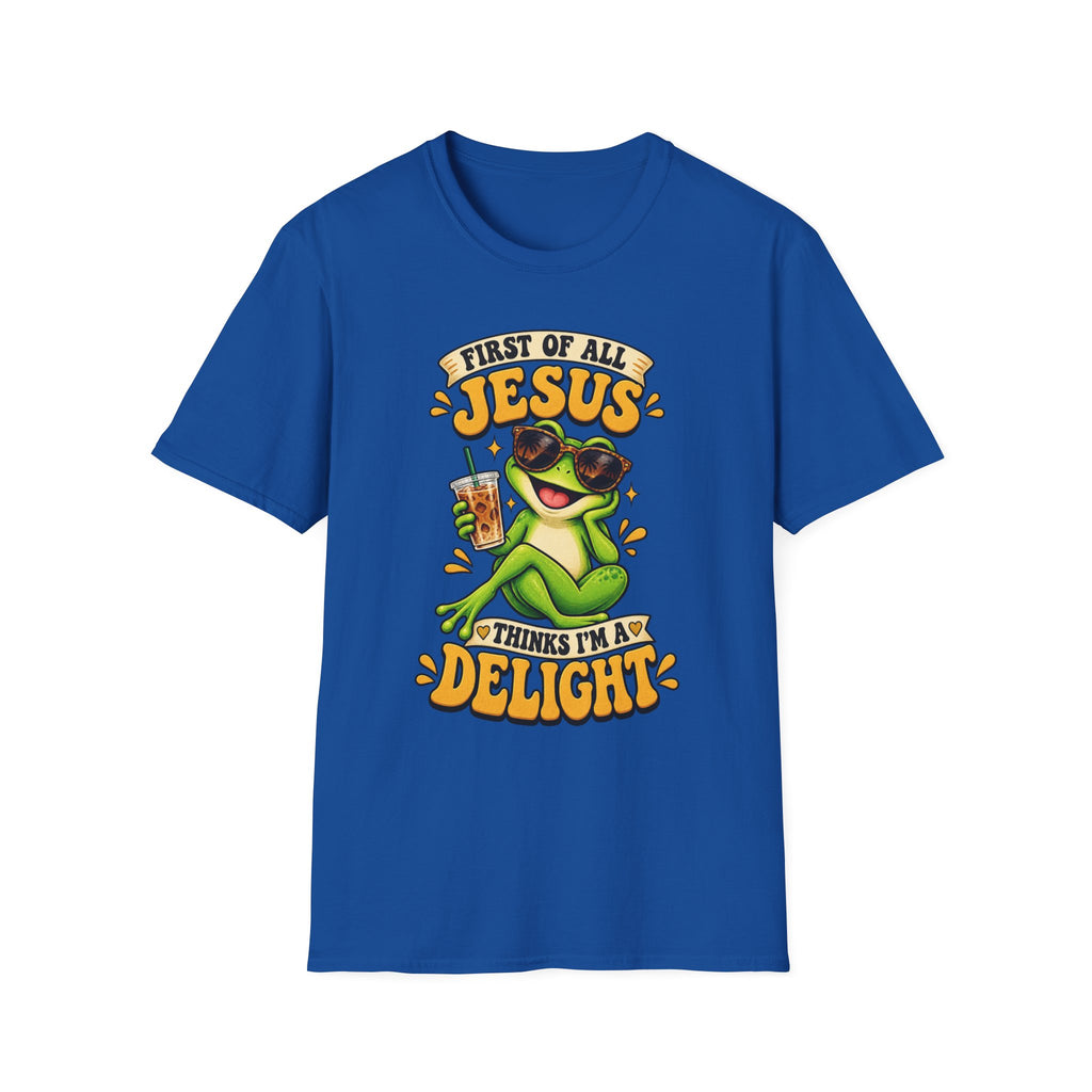 Jesus Frog T-Shirt — "First of All Jesus" Cute Frog Christian Tee