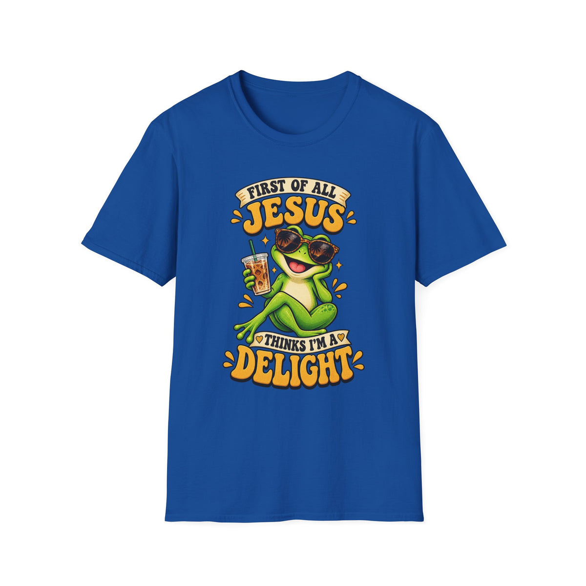 Jesus Frog T-Shirt — "First of All Jesus" Cute Frog Christian Tee