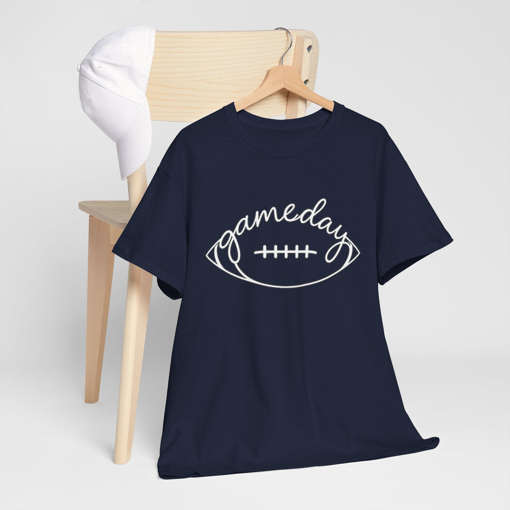 Gameday Football Tee — 'gameday' Script Football Graphic T-Shirt