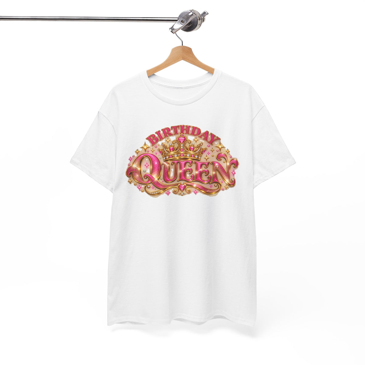 Birthday Queen Graphic T-Shirt | Pink & Gold Crown