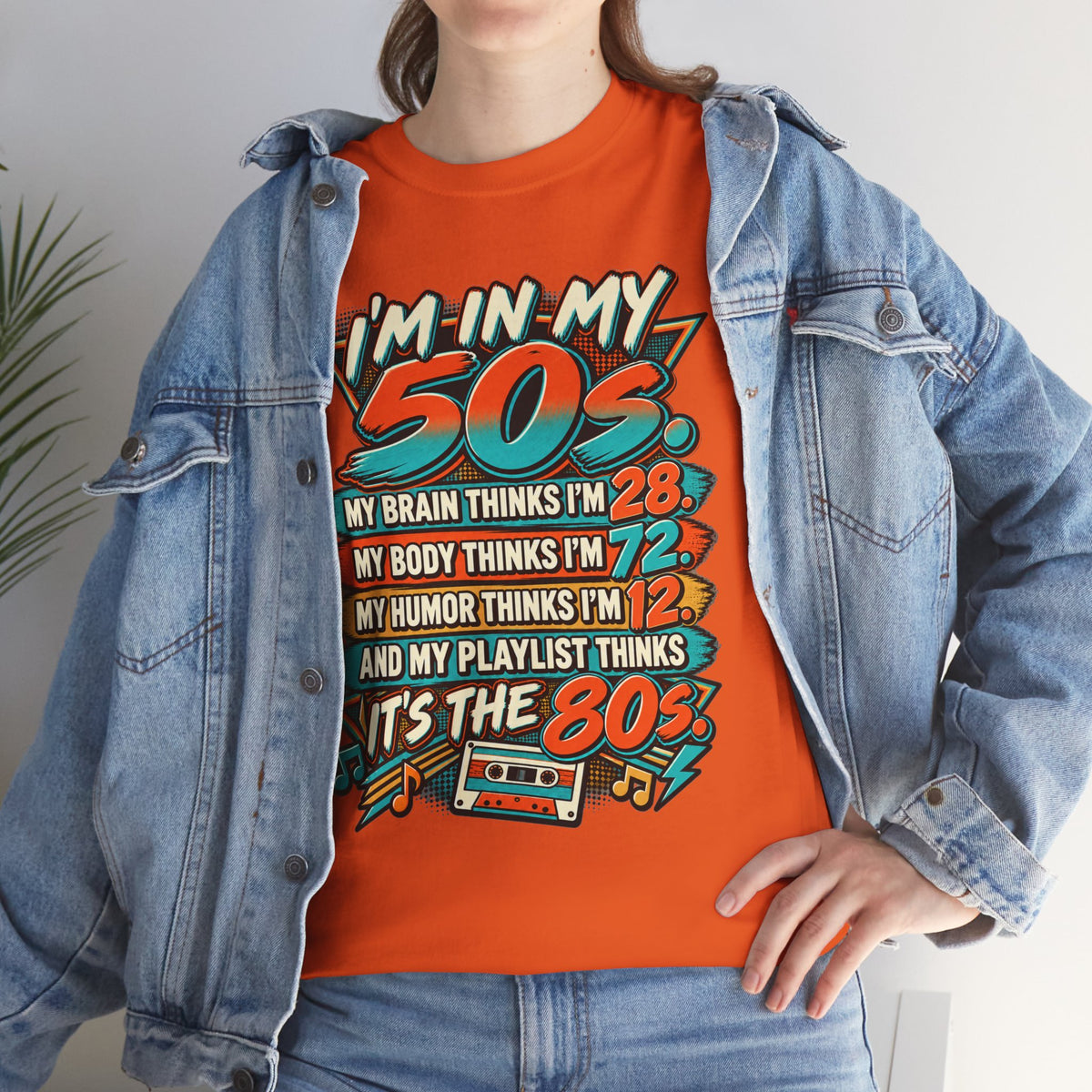 Retro 50s Birthday T‑Shirt — "I'm in My 50s" 80s Playlist Cassette Tee