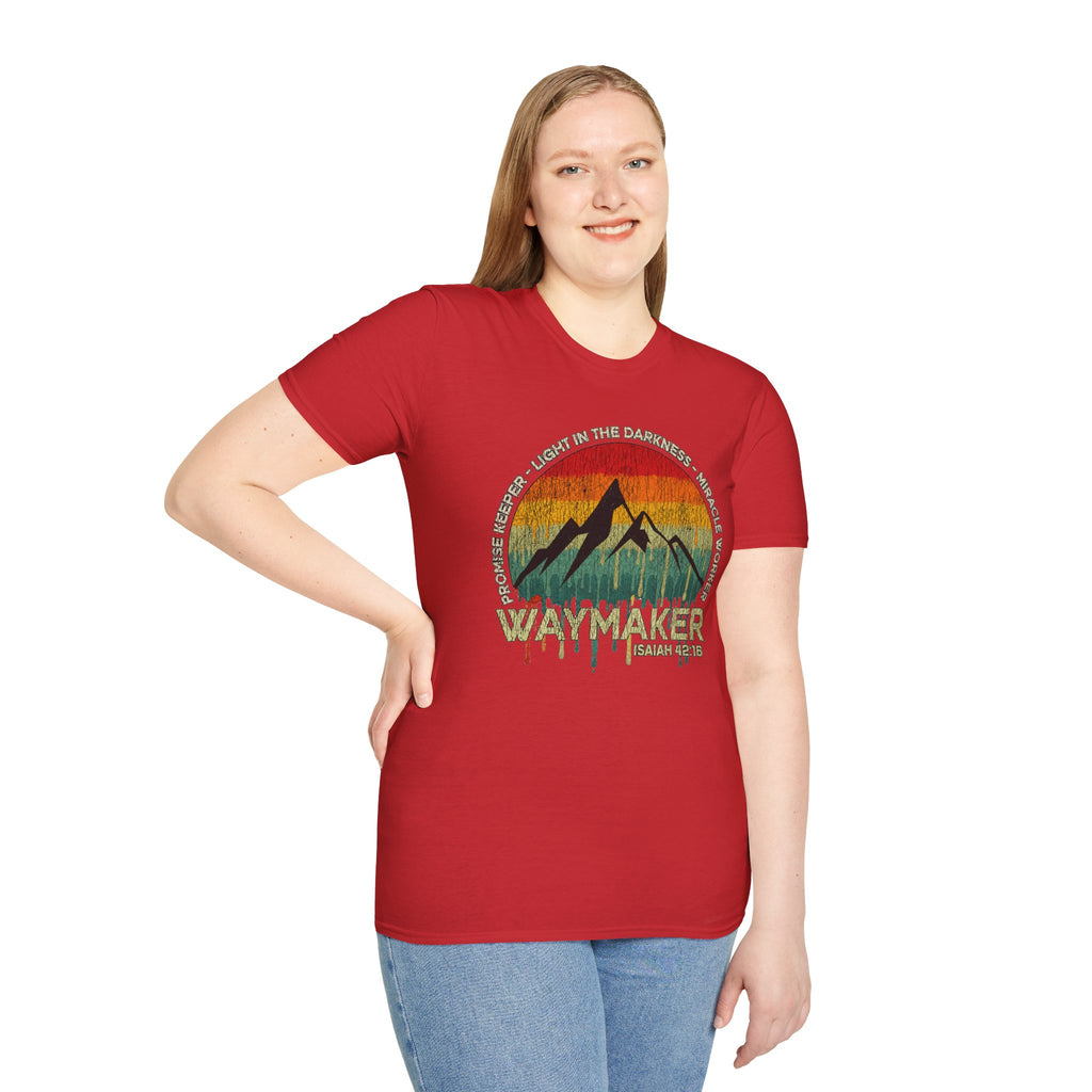 Waymaker Mountain T-Shirt — “Promise Keeper, Light in the Darkness” Christian Graphic Tee