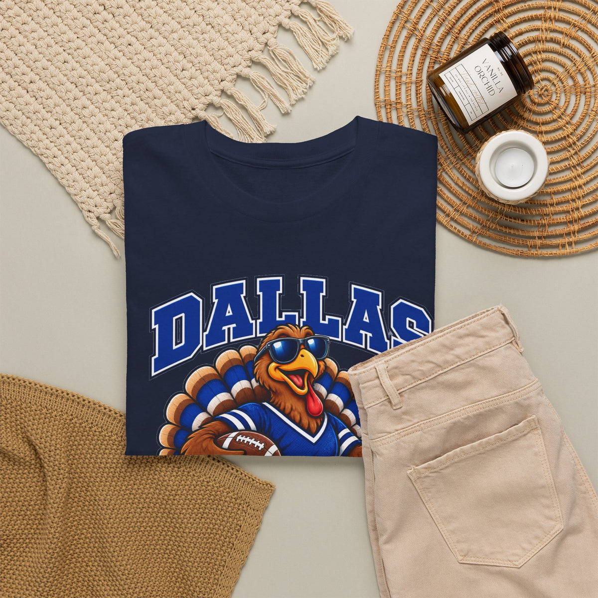 Dallas Thanksgiving Football T-Shirt — Turkey Mascot Game Day Tee