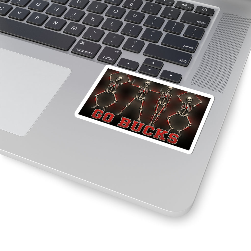 Go Bucks Skeleton Dance Sticker — Halloween Sports Fan Decal