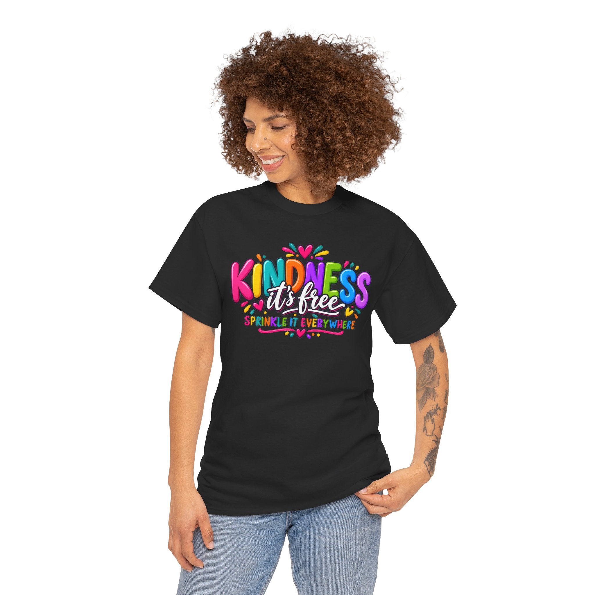 Kindness Is Free Rainbow Tee — Cute Positive Message T-Shirt