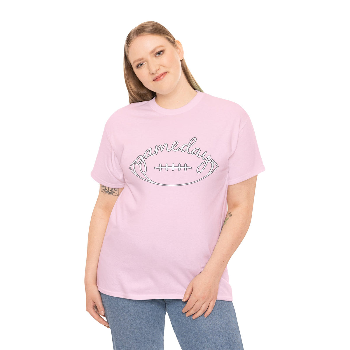 Gameday Football Tee — 'gameday' Script Football Graphic T-Shirt