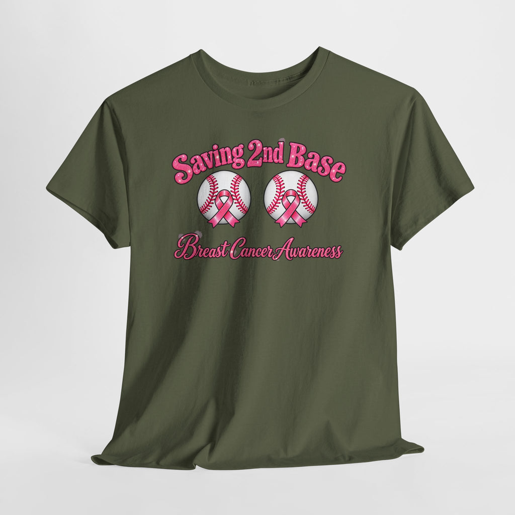 Saving 2nd Base Breast Cancer Awareness T-Shirt