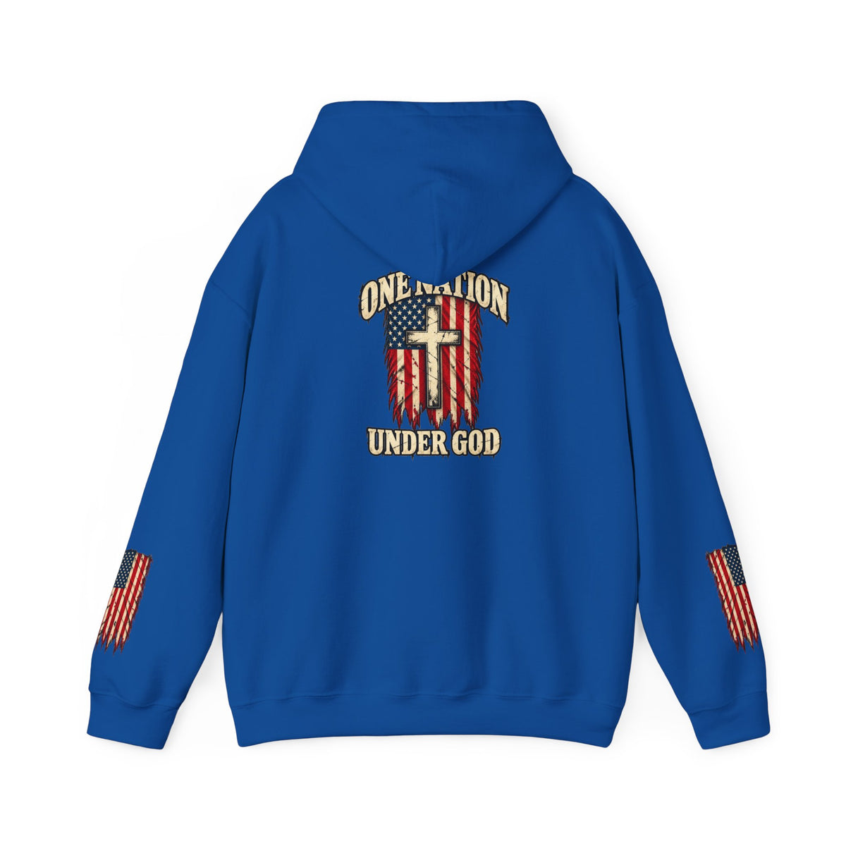 One Nation Under God Patriotic Cross Hoodie