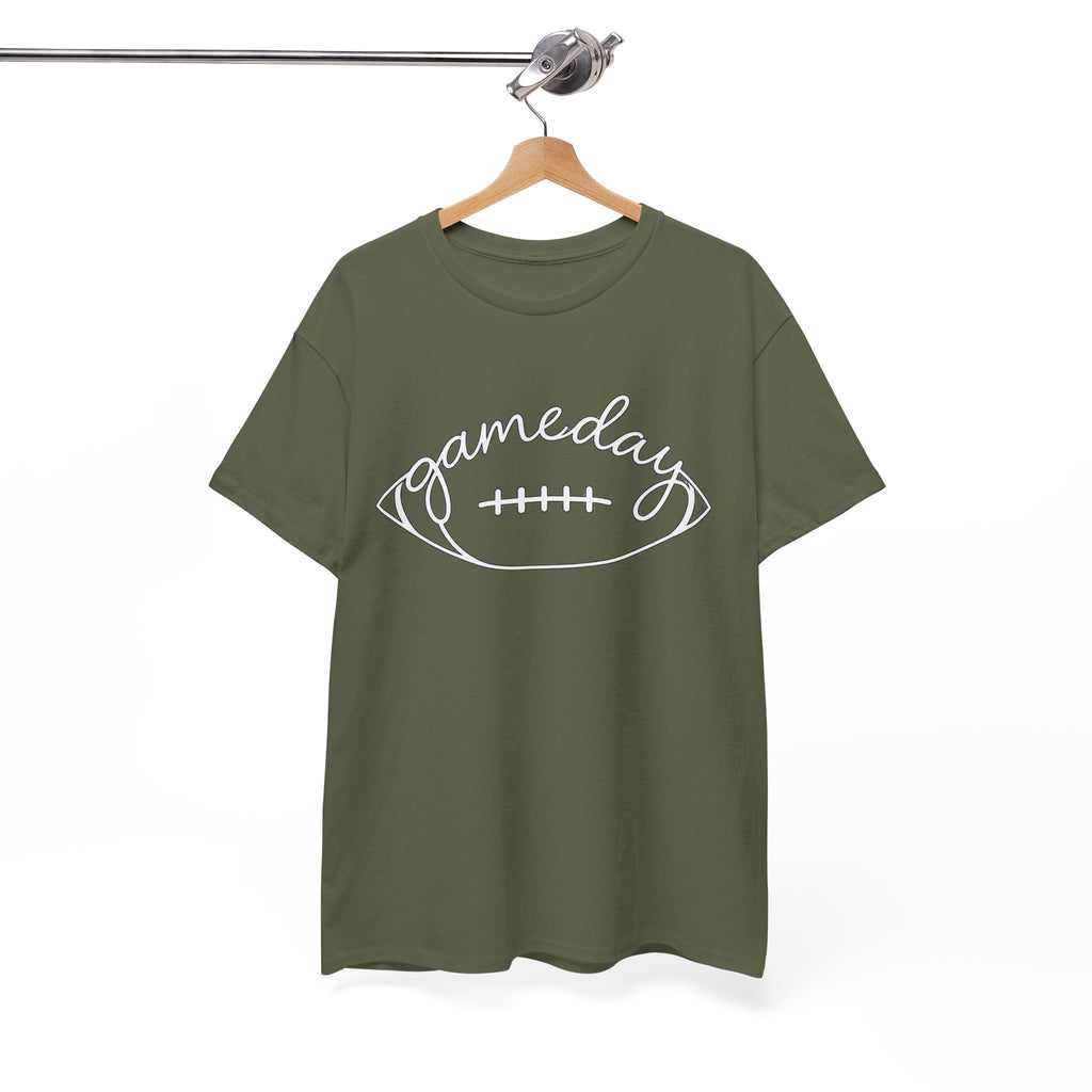 Gameday Football Tee — 'gameday' Script Football Graphic T-Shirt