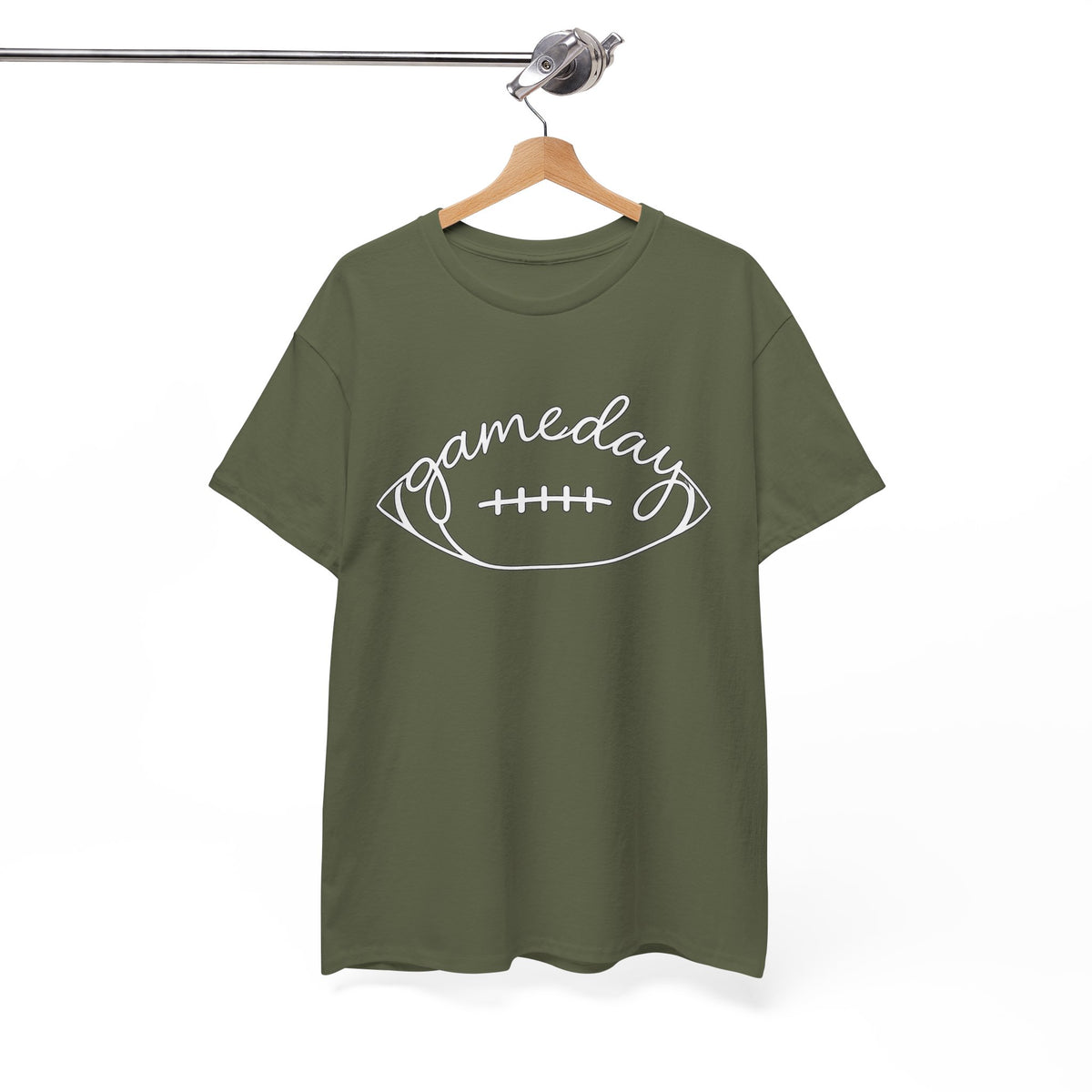 Gameday Football Tee — 'gameday' Script Football Graphic T-Shirt