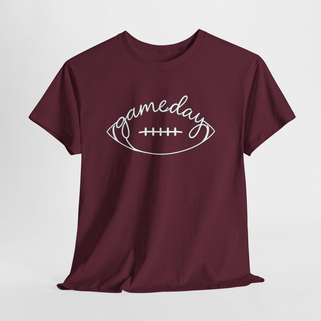 Gameday Football Tee — 'gameday' Script Football Graphic T-Shirt