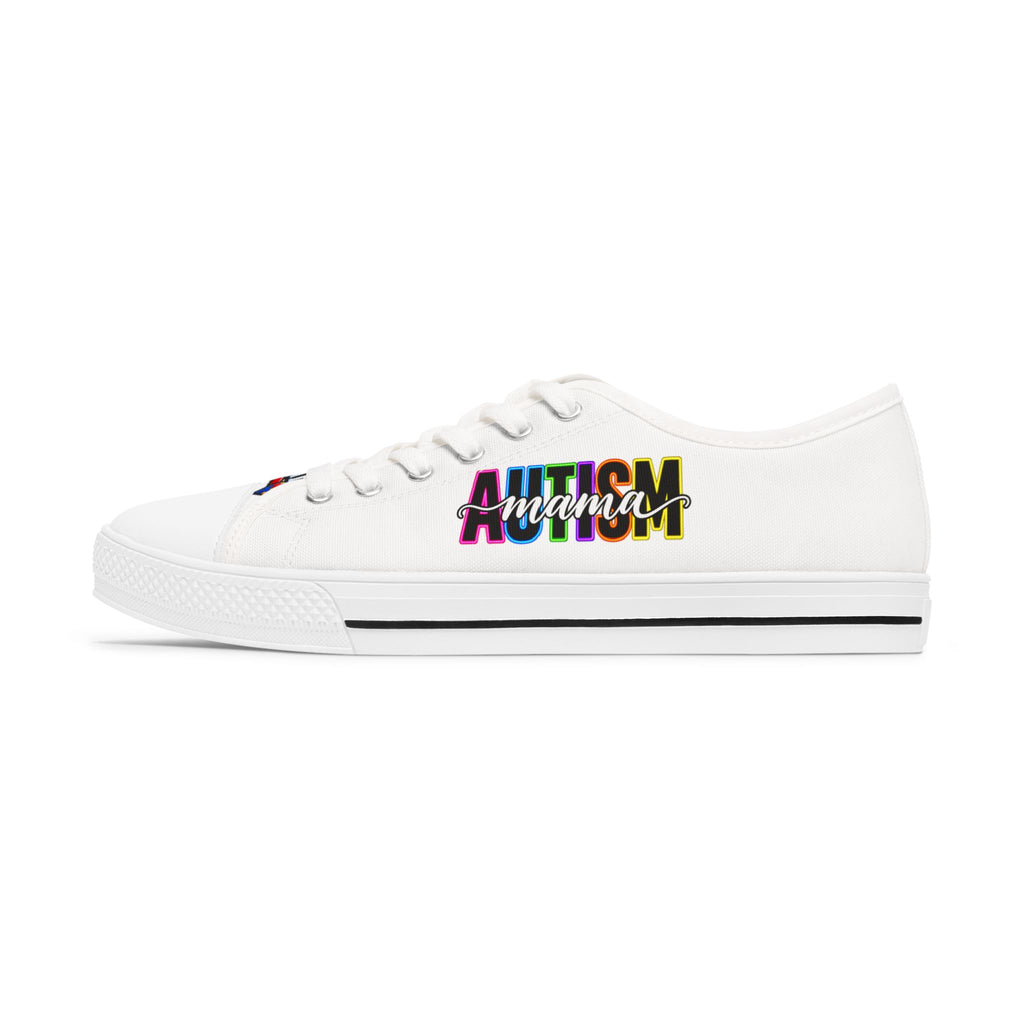 Low Top Sneakers — "Autism Mama" Multicolor Graphic