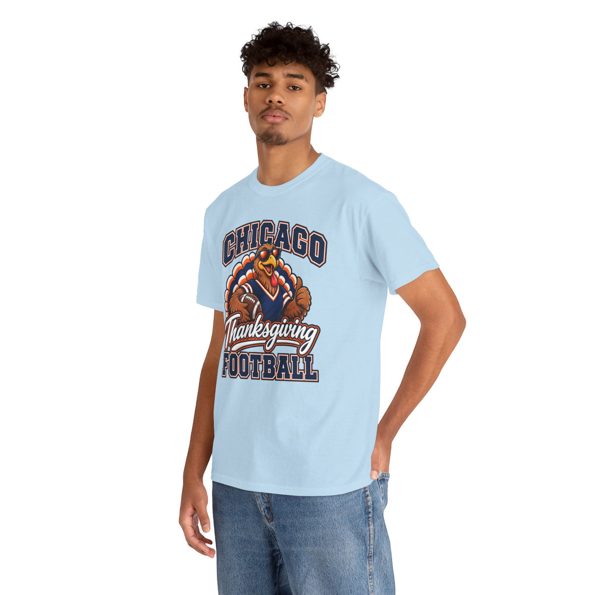 Chicago Thanksgiving Football T-Shirt — Turkey Mascot Game Day Tee