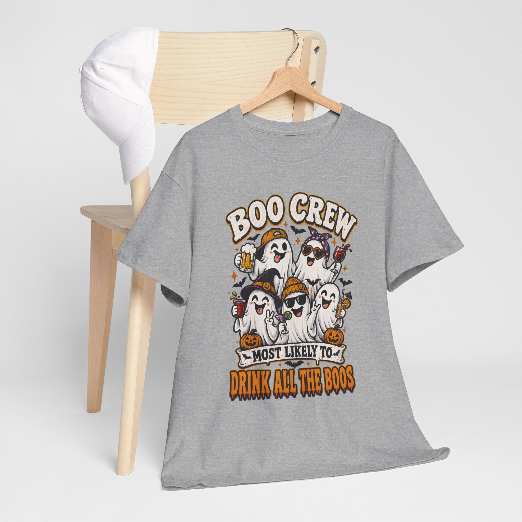 Boo Crew Halloween Tee — “Most Likely To Drink All The Boos” Ghost Party Shirt