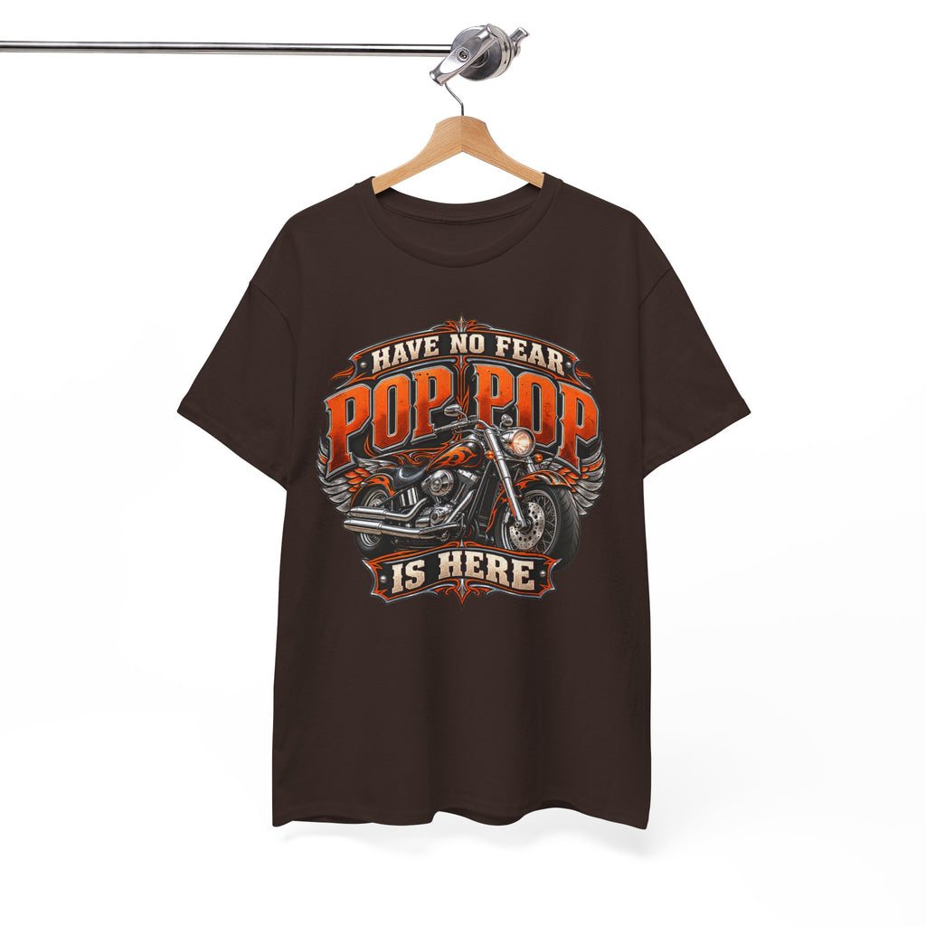 Pop Pop Is Here Motorcycle Dad T-Shirt