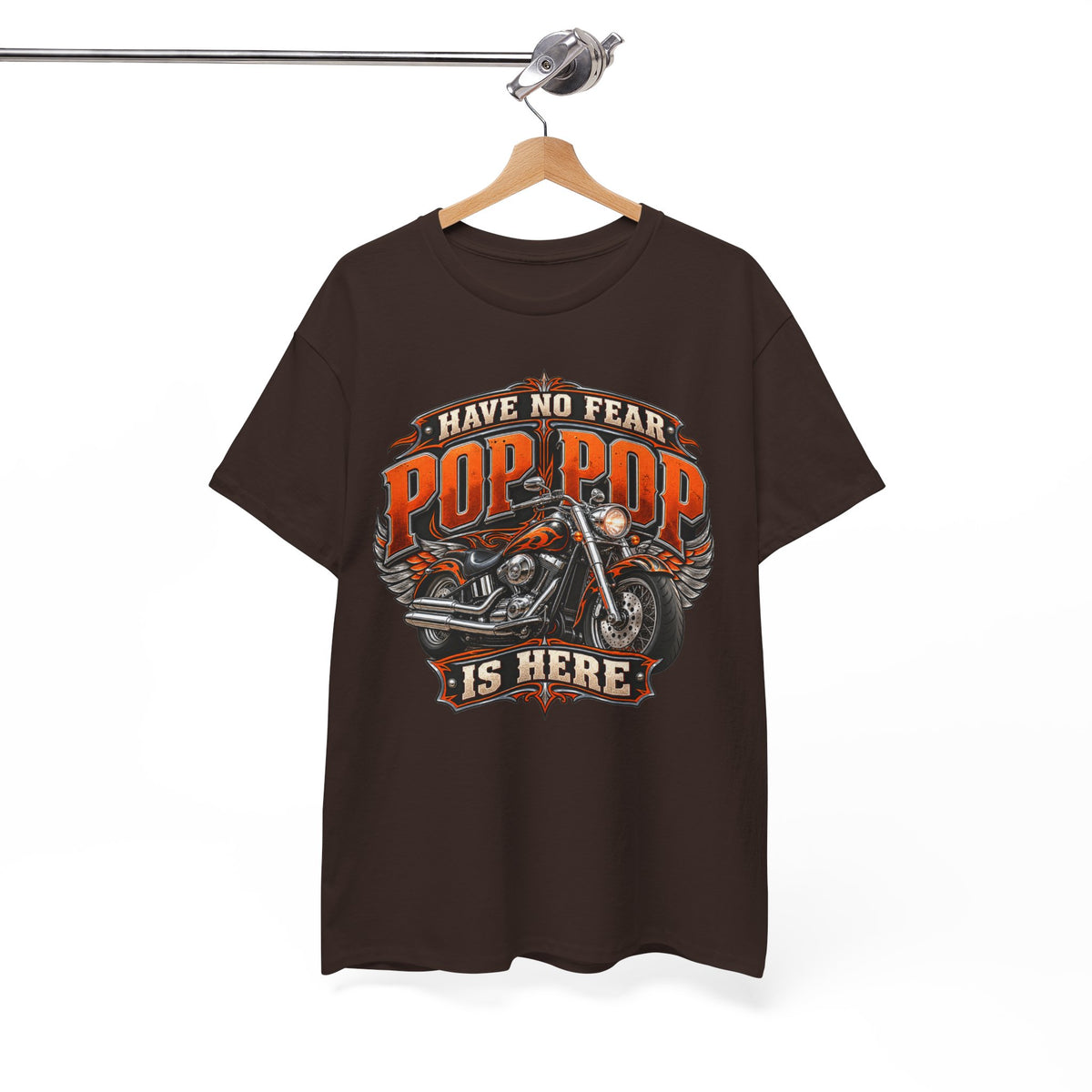 Pop Pop Is Here Motorcycle Dad T-Shirt