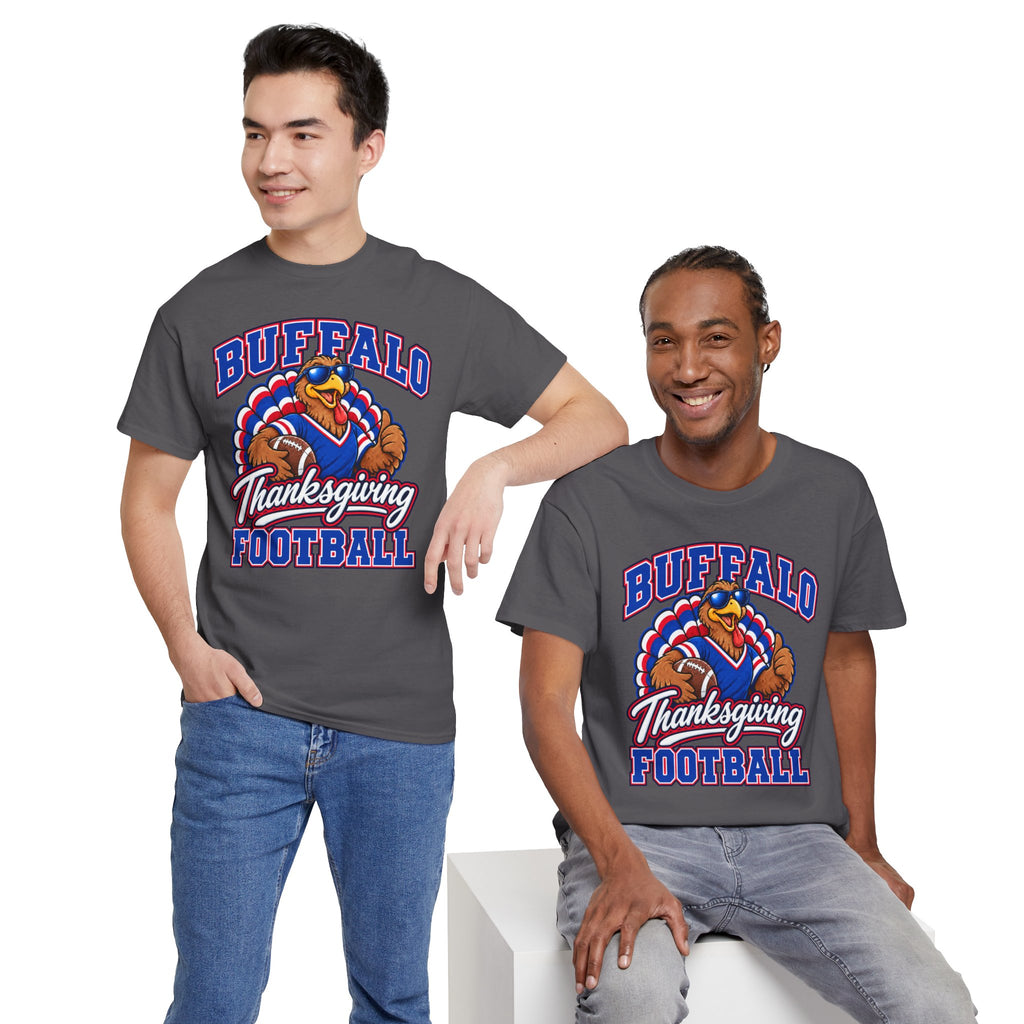 Buffalo Thanksgiving Football T-Shirt — Turkey Mascot Game Day Tee