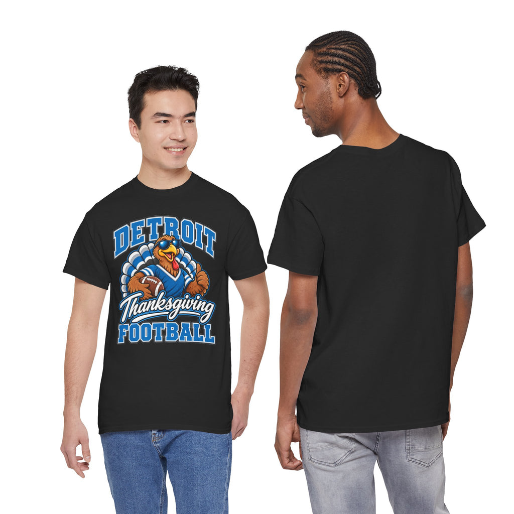 Detroit Thanksgiving Football Tee — Turkey Mascot Game Day Shirt