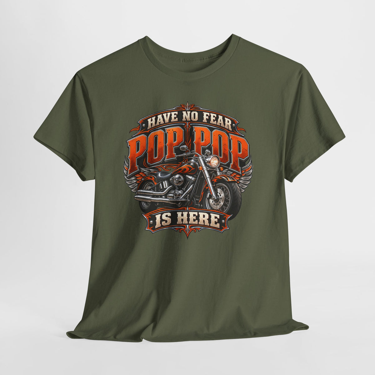 Pop Pop Is Here Motorcycle Dad T-Shirt