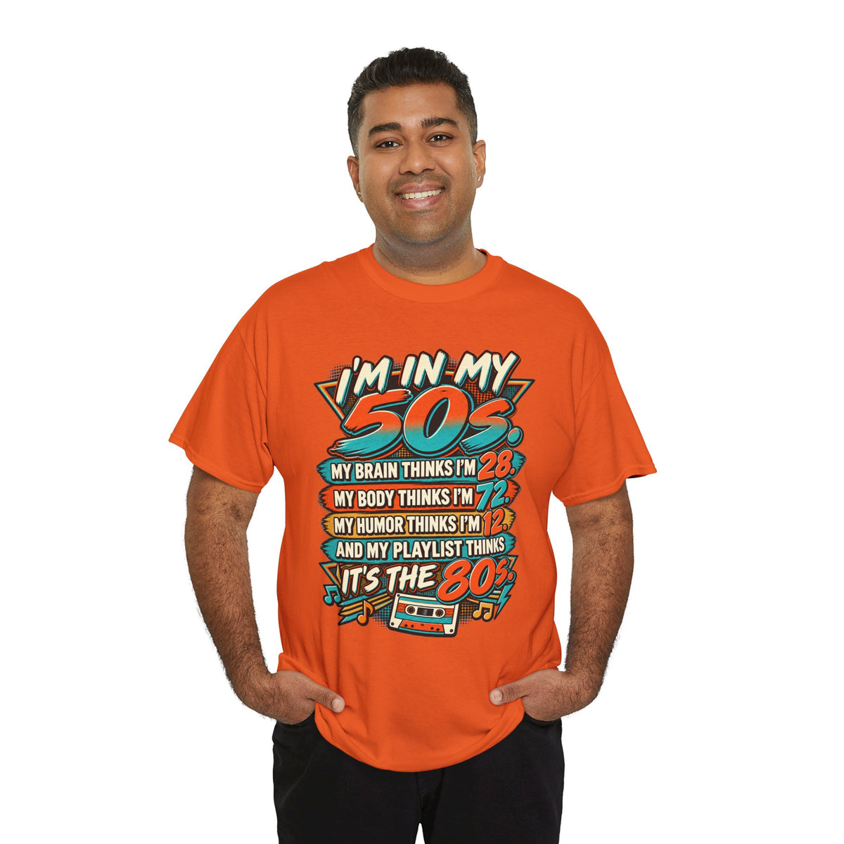 Retro 50s Birthday T‑Shirt — "I'm in My 50s" 80s Playlist Cassette Tee