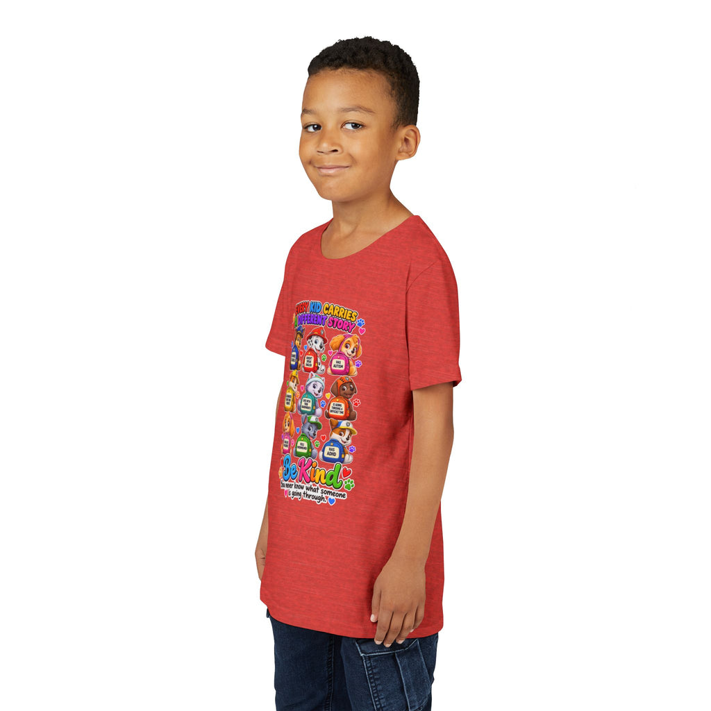 Be Kind Youth Short Sleeve Tee – Colorful Cartoon Character Shirt