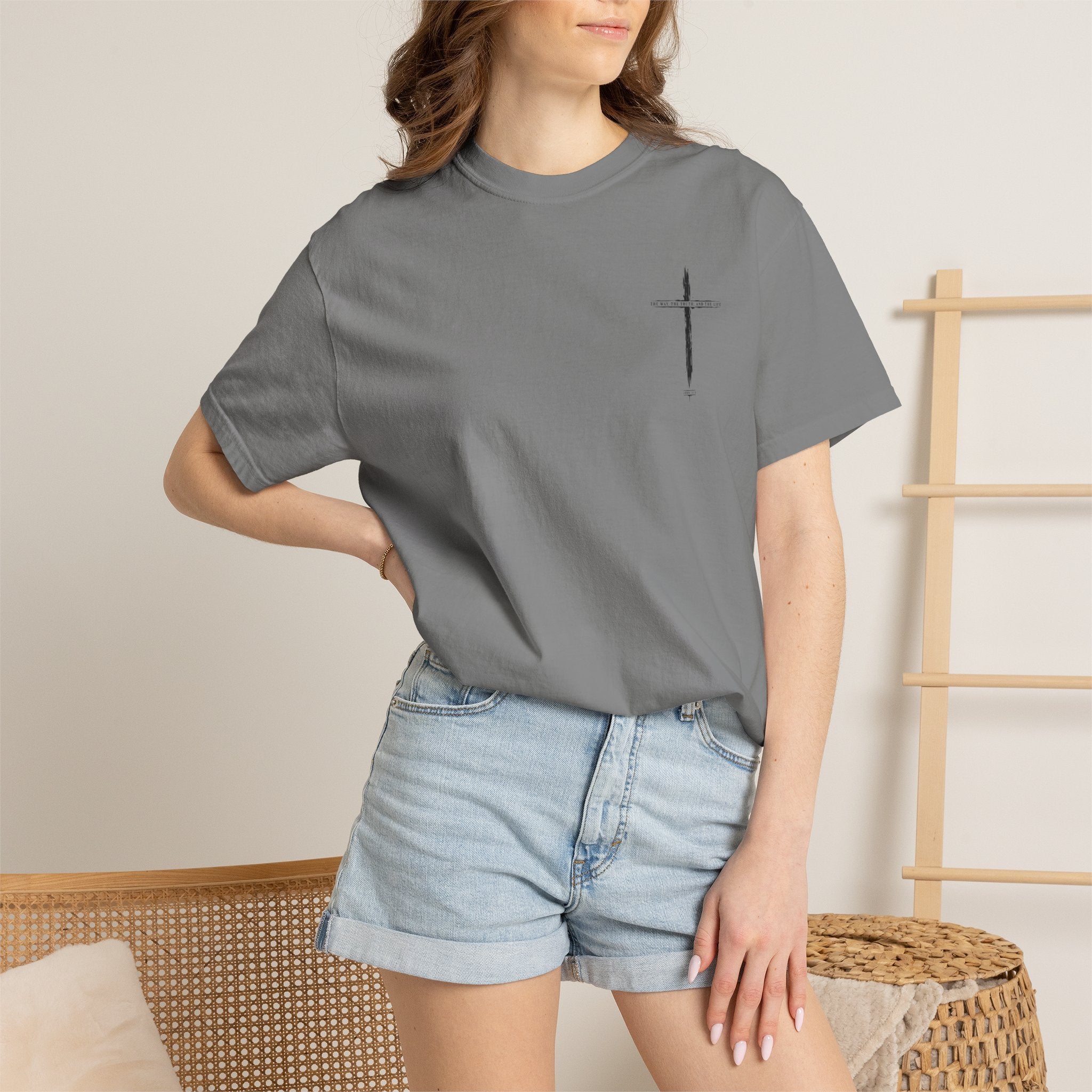 Christian Cross T-Shirt — 'The Way, The Truth, The Life' Religious Tee