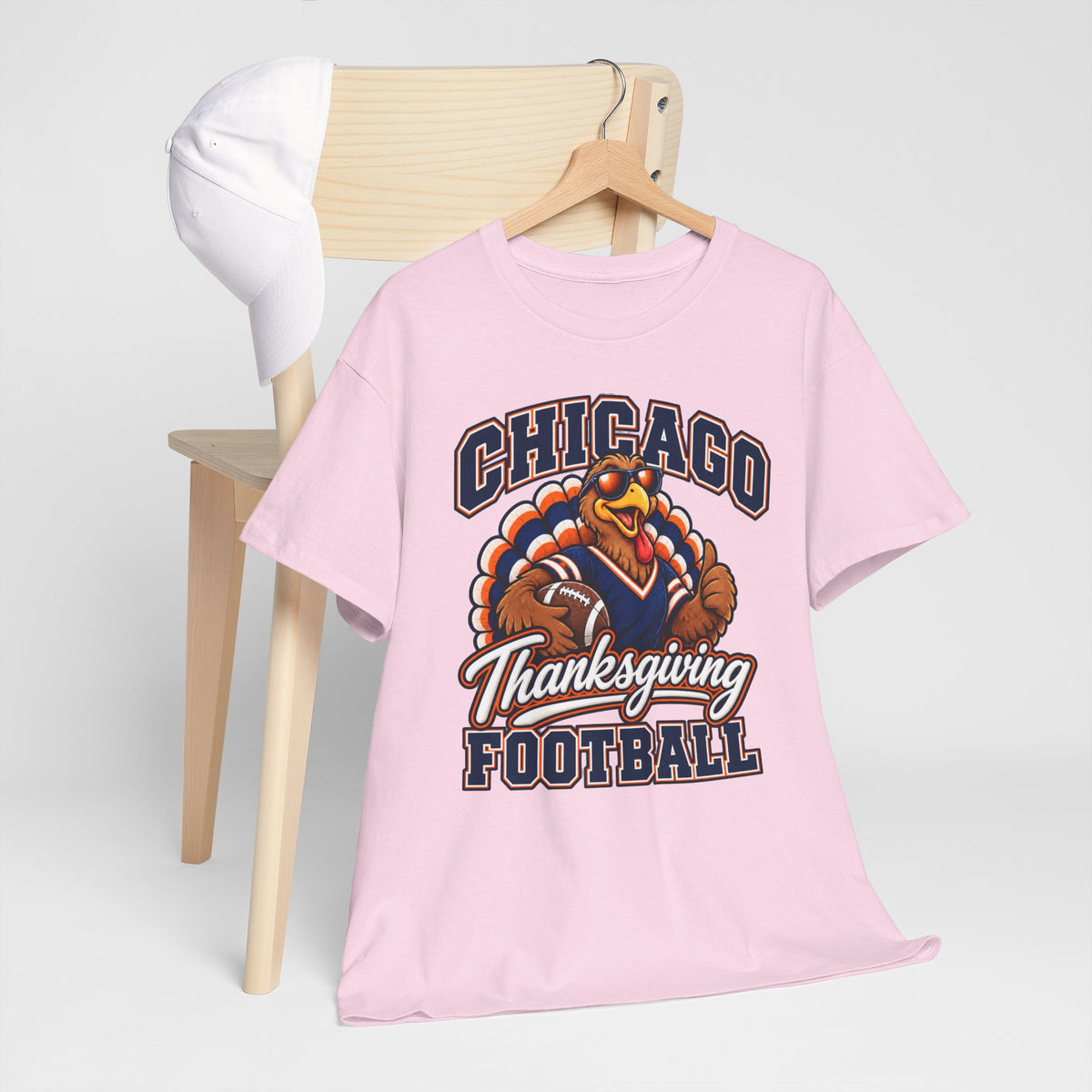 Chicago Thanksgiving Football T-Shirt — Turkey Mascot Game Day Tee
