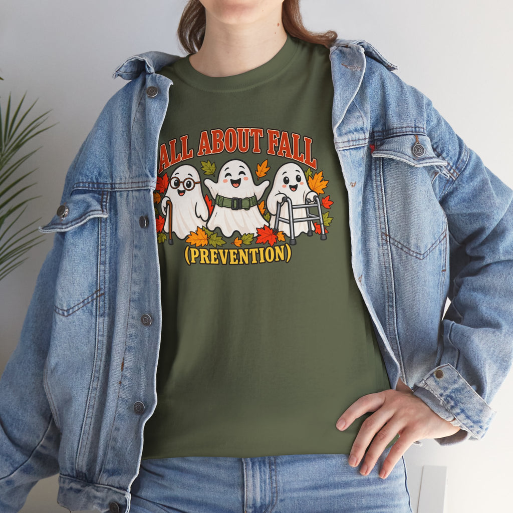 All About Fall (Prevention) Ghost Tee — Cute Halloween Autumn T-Shirt