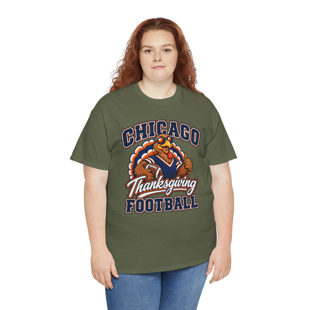Chicago Thanksgiving Football T-Shirt — Turkey Mascot Game Day Tee