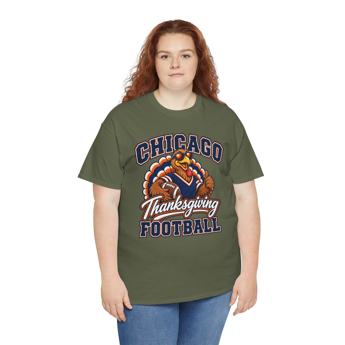 Chicago Thanksgiving Football T-Shirt — Turkey Mascot Game Day Tee