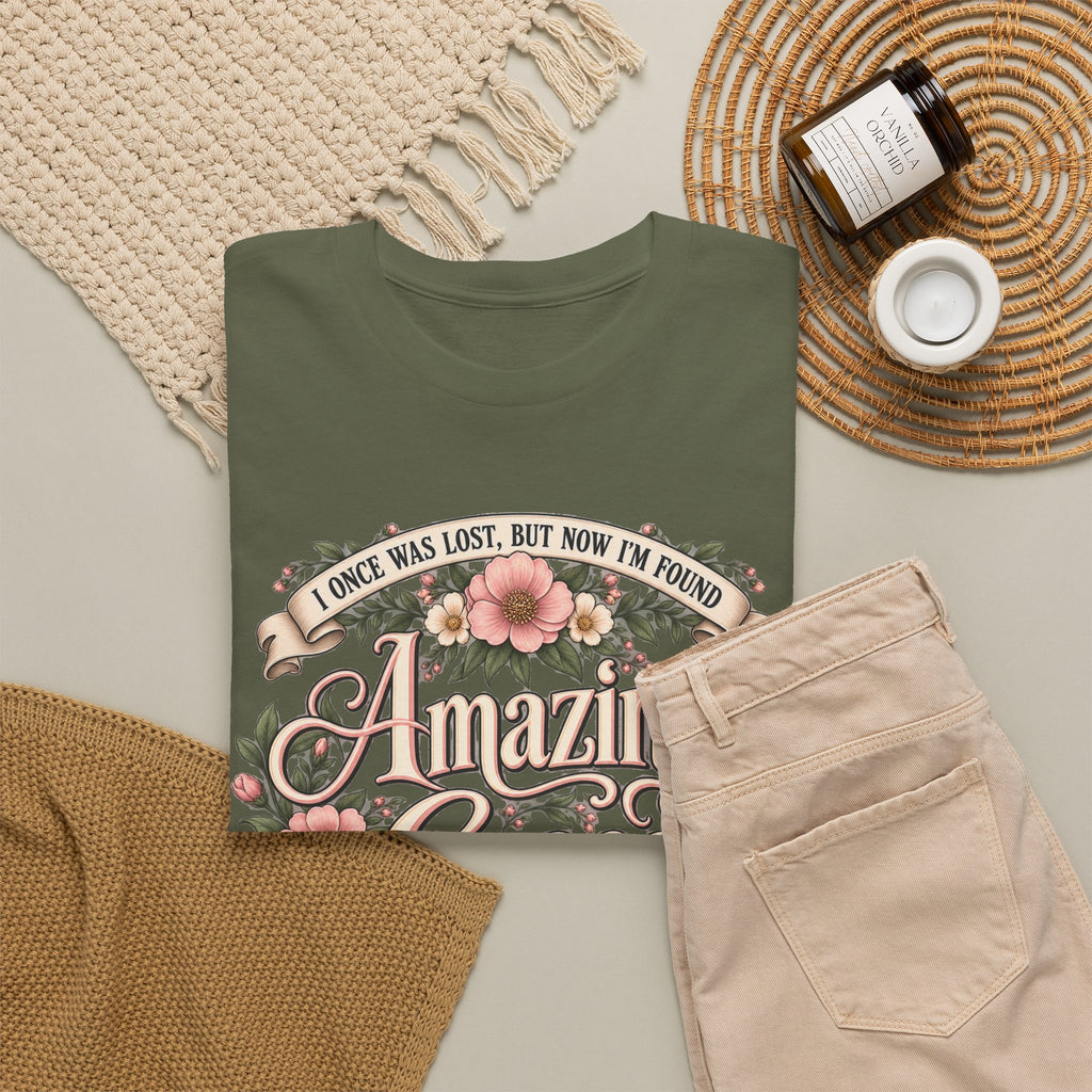 Amazing Grace Floral T-Shirt — Vintage Christian Faith Tee