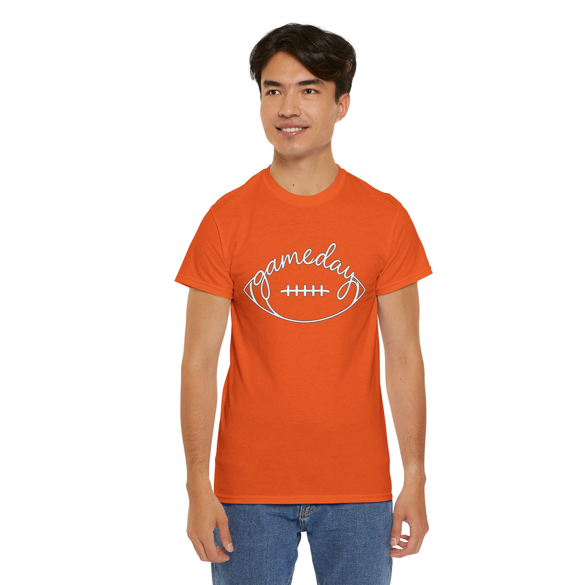 Gameday Football Tee — 'gameday' Script Football Graphic T-Shirt