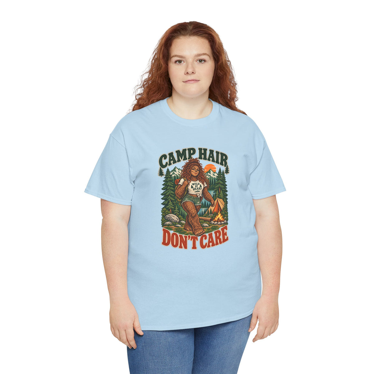 Camp Hair Don't Care T-Shirt — Retro Camping Graphic Tee