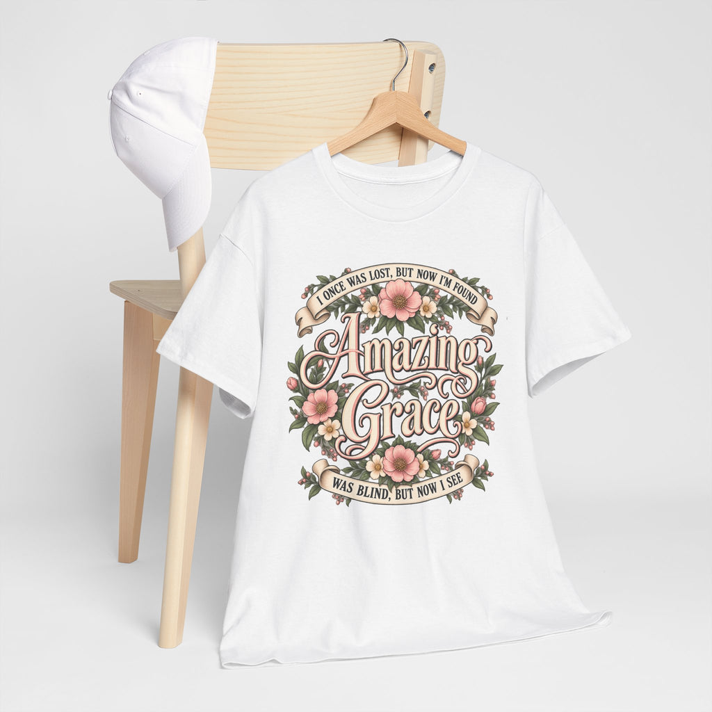 Amazing Grace Floral T-Shirt — Vintage Christian Faith Tee