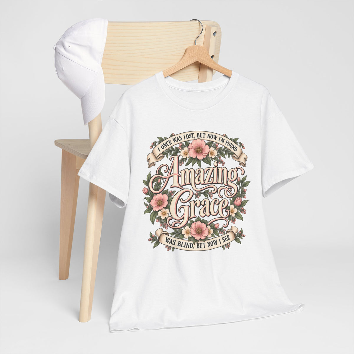 Amazing Grace Floral T-Shirt — Vintage Christian Faith Tee