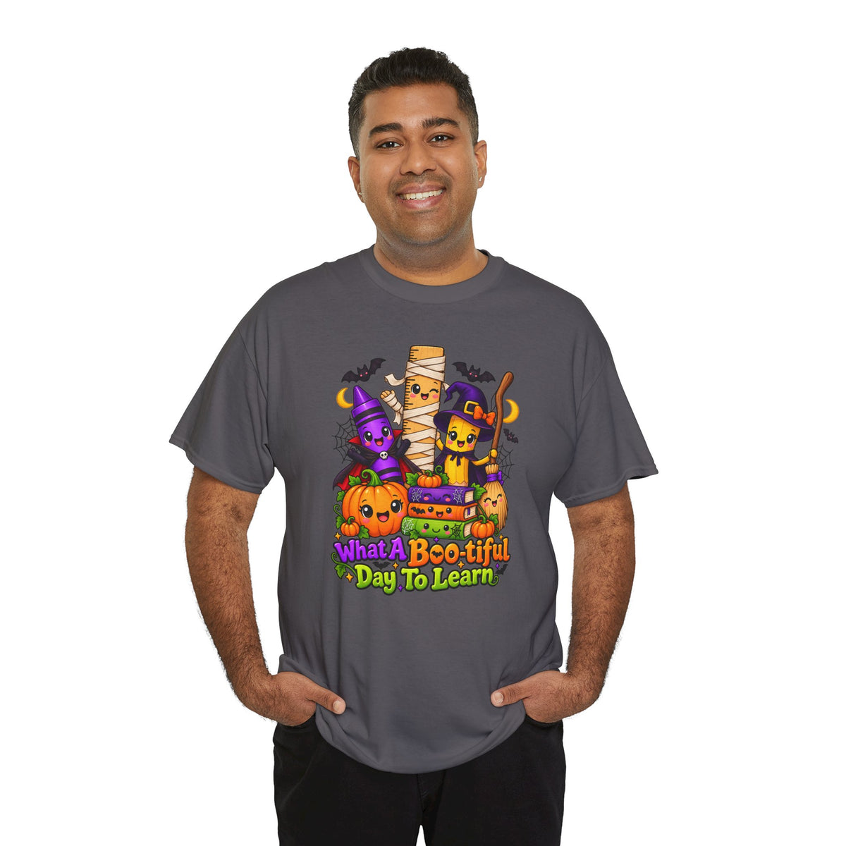 Halloween Teacher Tee — "What A Boo-tiful Day To Learn" Kids' Classroom Shirt