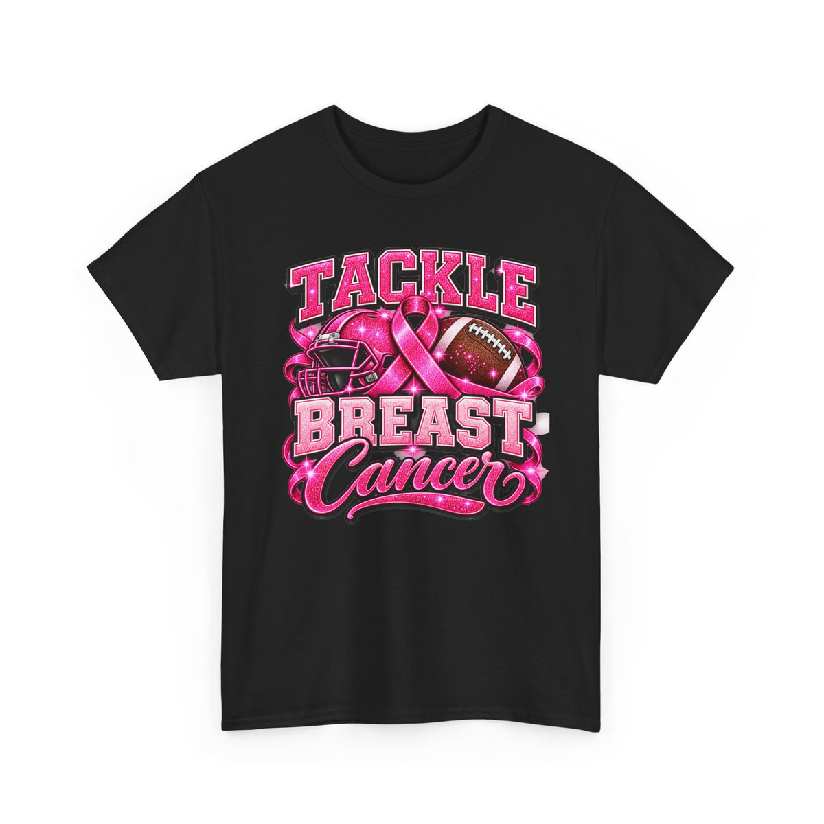 T-Shirt — "Tackle Breast Cancer" Pink Football Awareness Tee