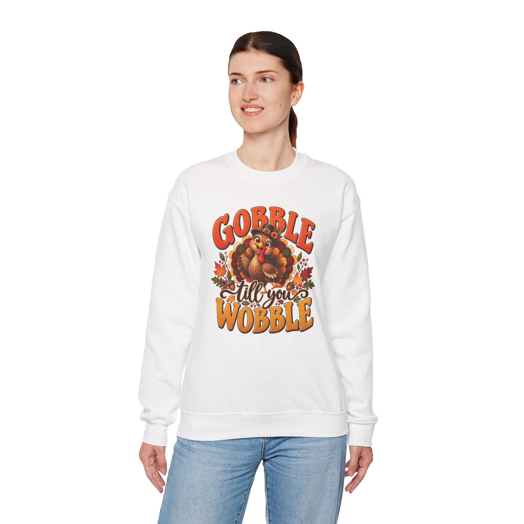 Thanksgiving Turkey 'Gobble Till You Wobble' Crewneck Sweatshirt