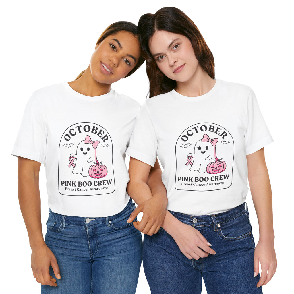 October Pink Boo Crew Tee — Breast Cancer Awareness Ghost T-Shirt