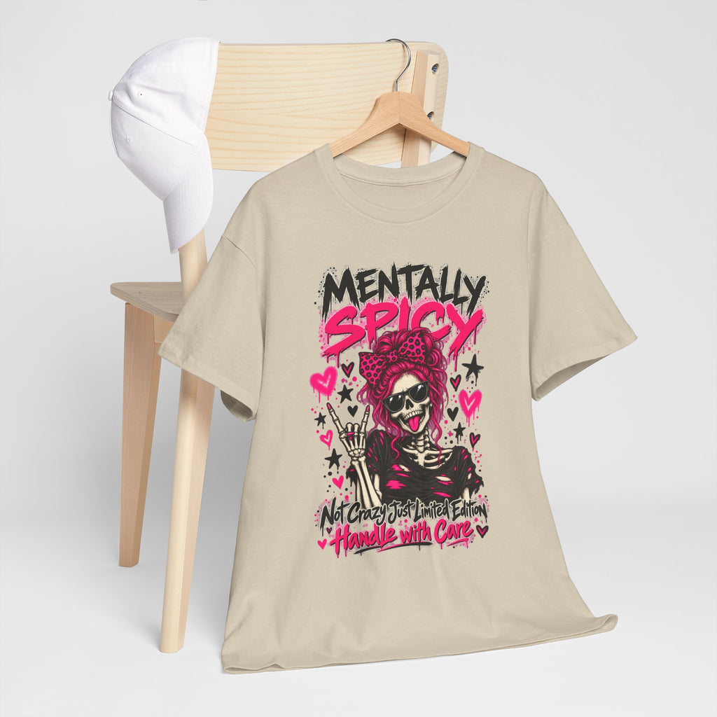 Mentally Spicy Skeleton Graphic T-Shirt