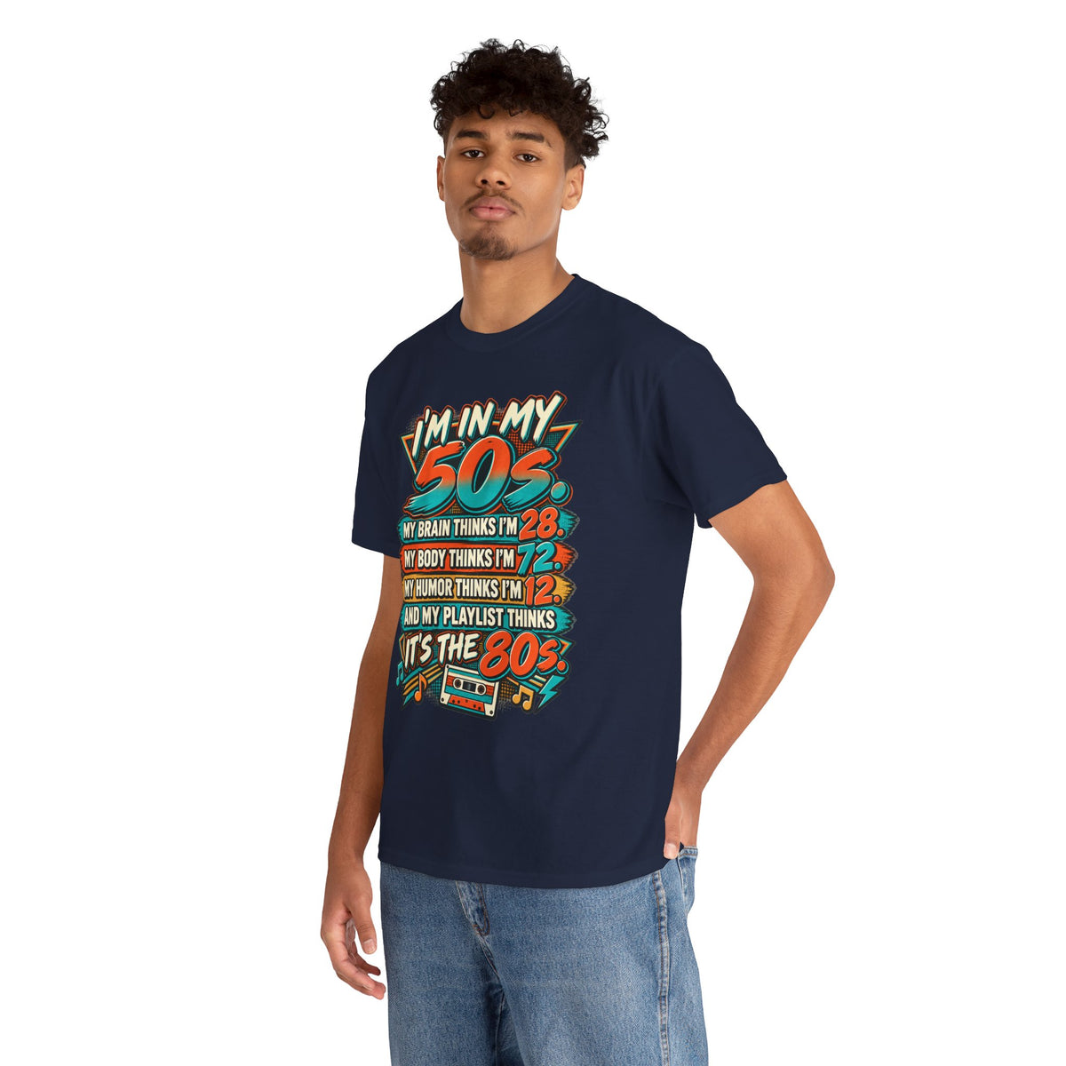 Retro 50s Birthday T‑Shirt — "I'm in My 50s" 80s Playlist Cassette Tee
