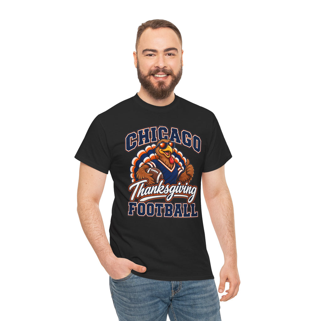 Chicago Thanksgiving Football T-Shirt — Turkey Mascot Game Day Tee