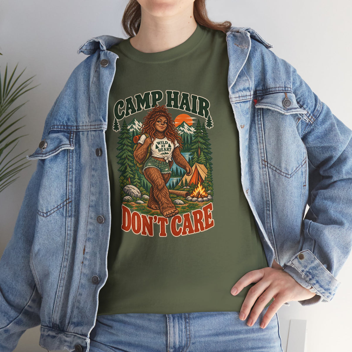 Camp Hair Don't Care T-Shirt — Retro Camping Graphic Tee