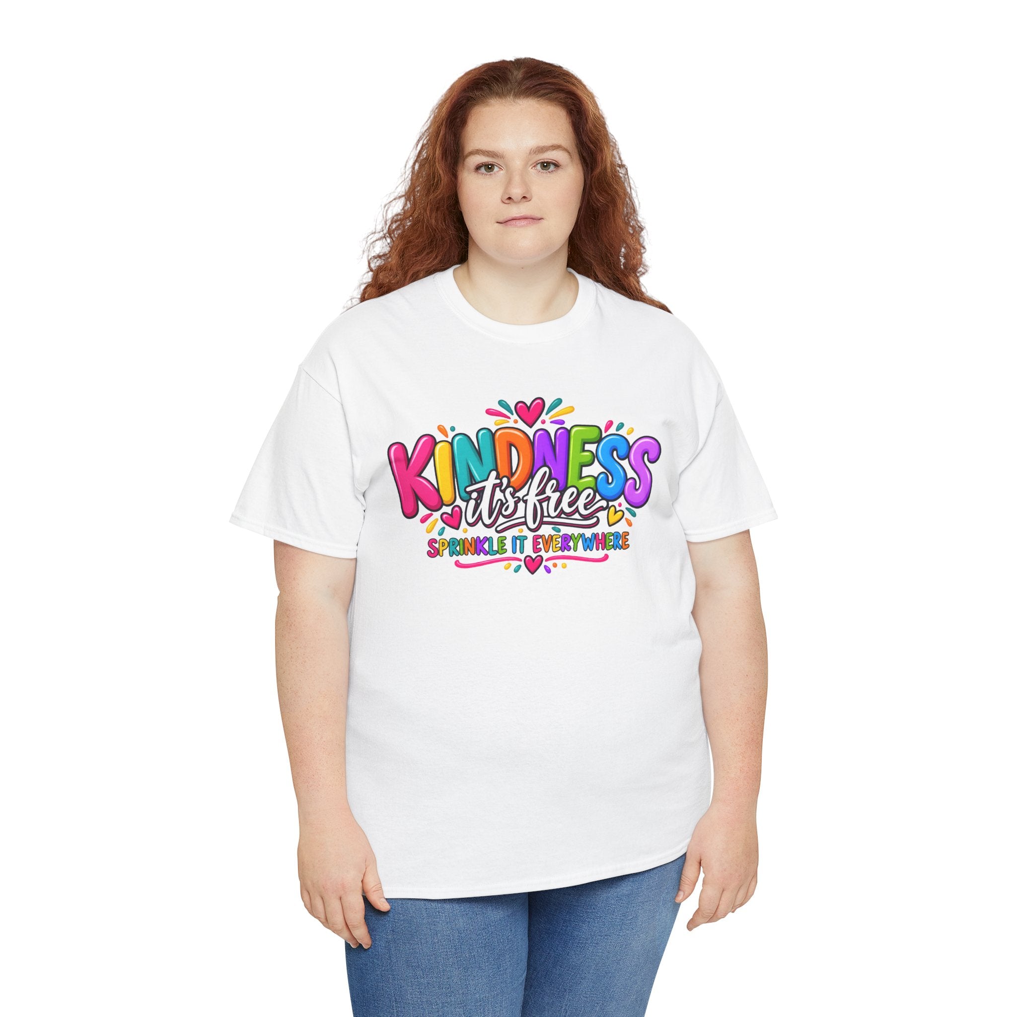 Kindness Is Free Rainbow Tee — Cute Positive Message T-Shirt