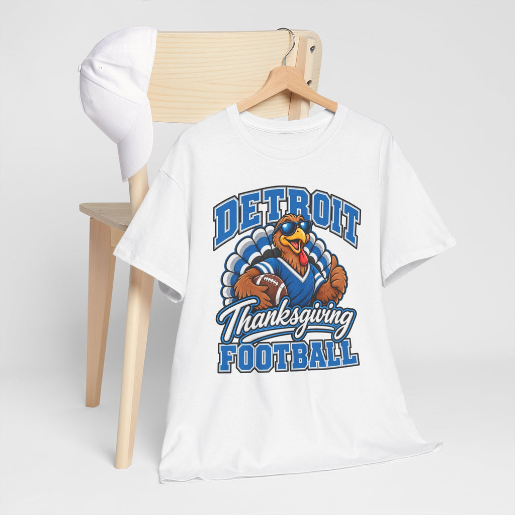 Detroit Thanksgiving Football Tee — Turkey Mascot Game Day Shirt
