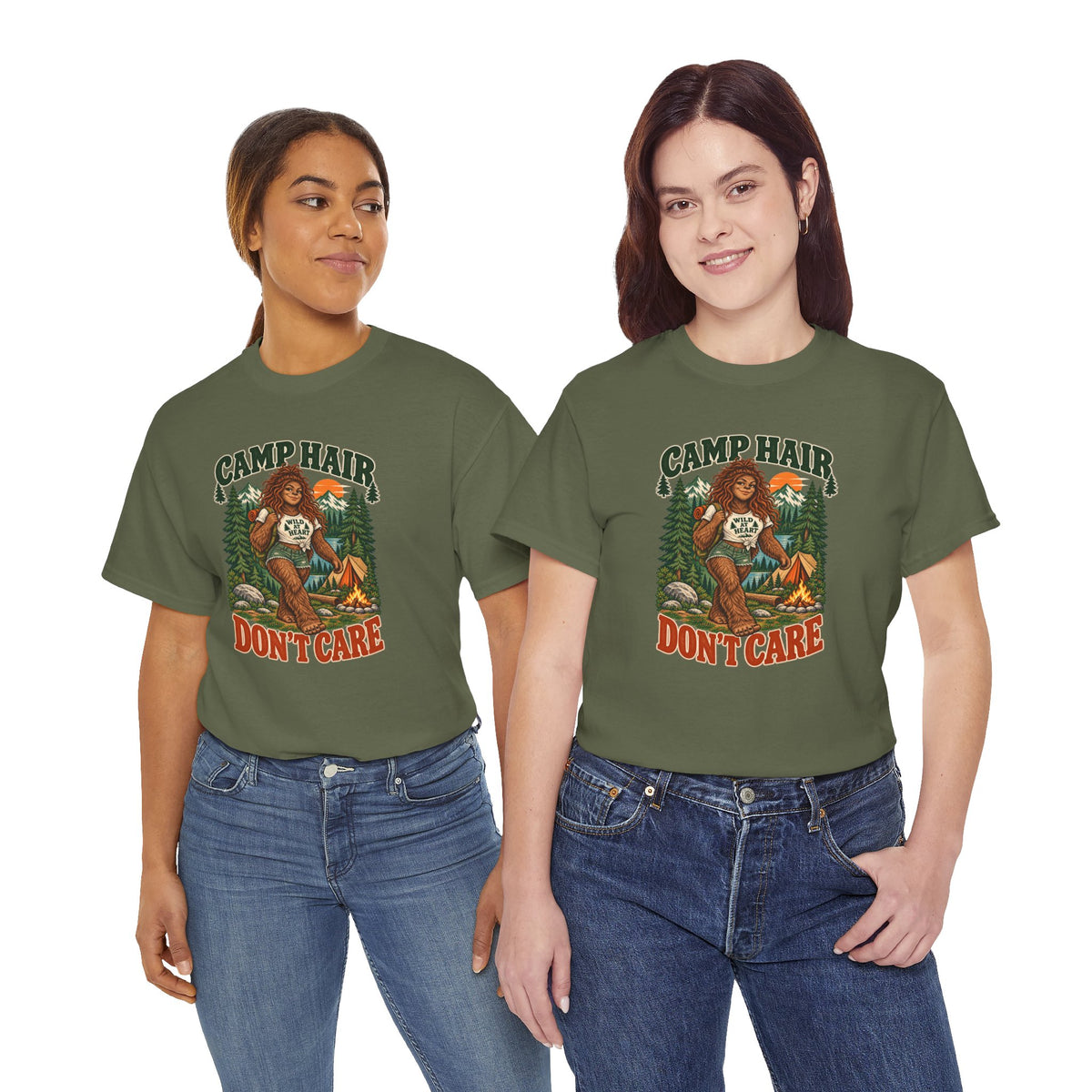 Camp Hair Don't Care T-Shirt — Retro Camping Graphic Tee