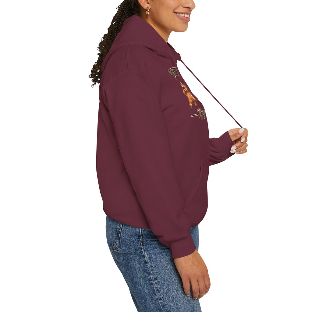 Walking by Faith Christian Highland Cow Hoodie