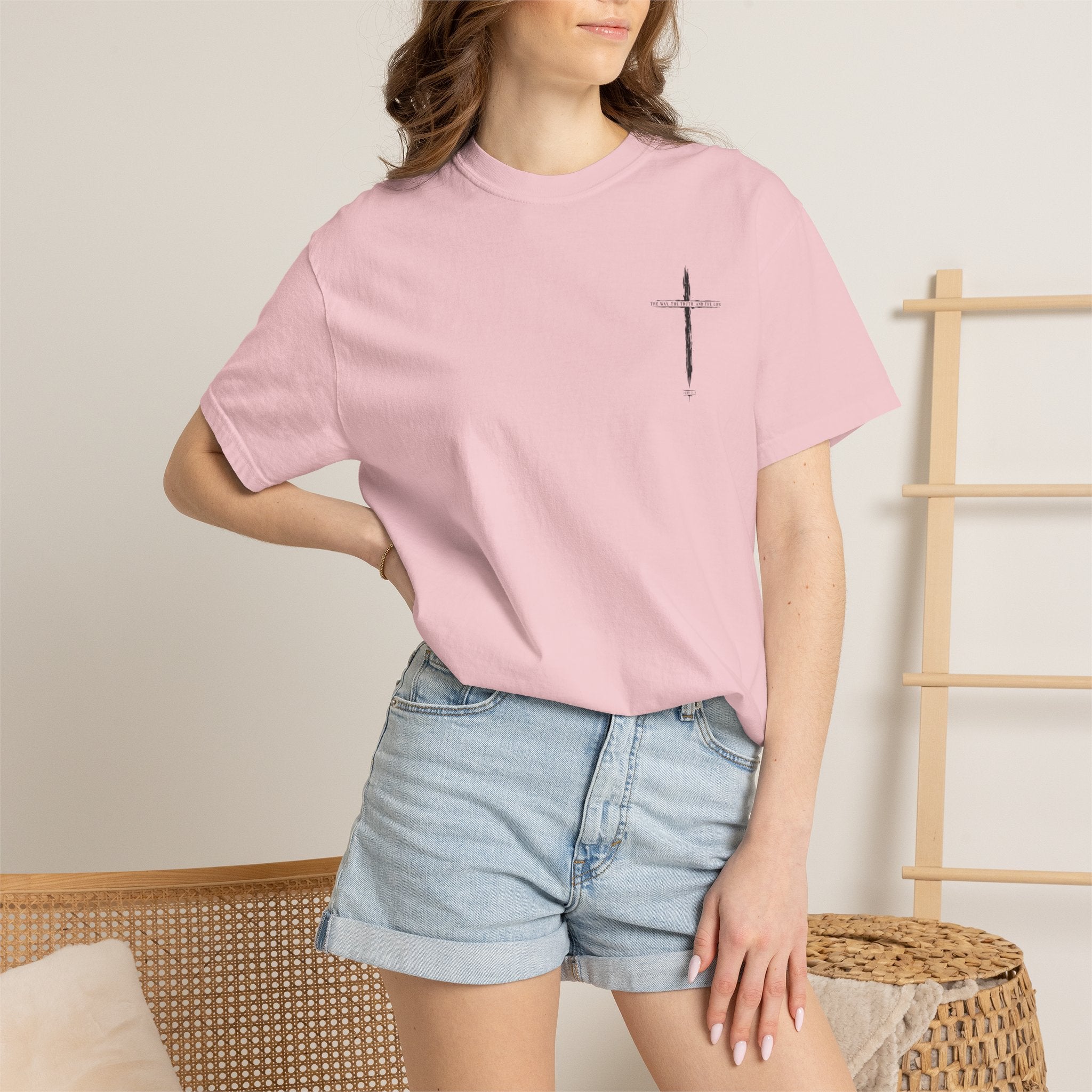 Christian Cross T-Shirt — 'The Way, The Truth, The Life' Religious Tee