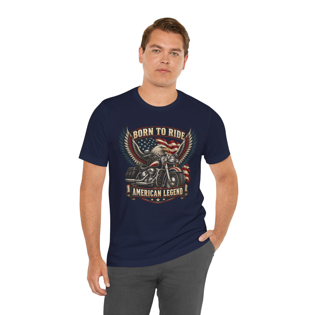 Born to Ride Eagle Motorcycle Tee — American Legend Patriotic T-Shirt