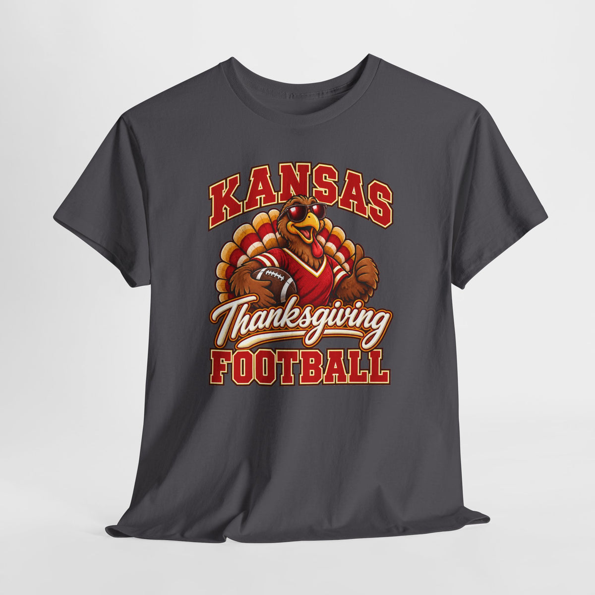 Kansas Thanksgiving Football T‑Shirt — Turkey Mascot Holiday Game Tee